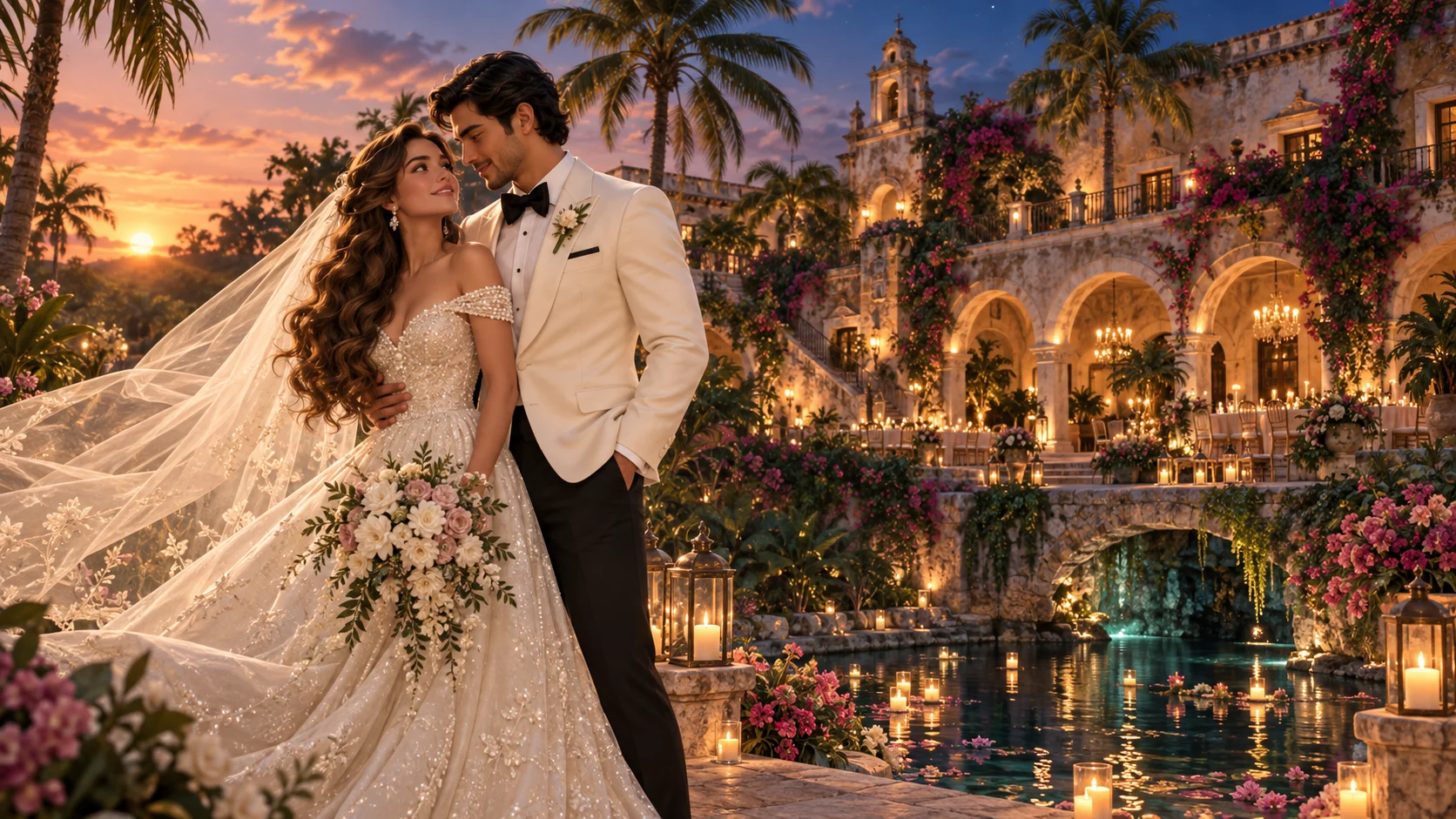 Isabella y Alejandro en su boda en Yucatán
