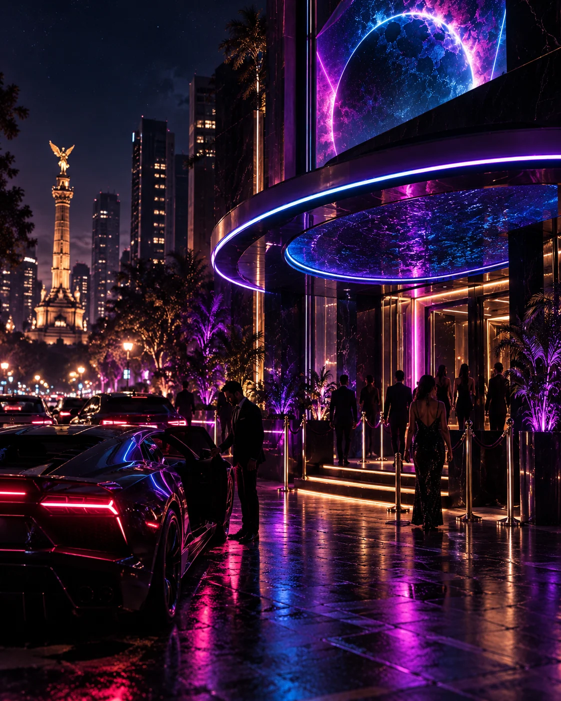 Llegada al club NEON PULSE en Ciudad de México