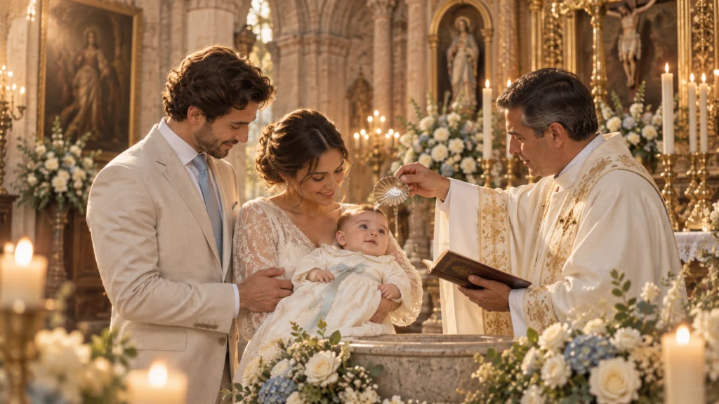 Ceremonia de bautizo de Mateo
