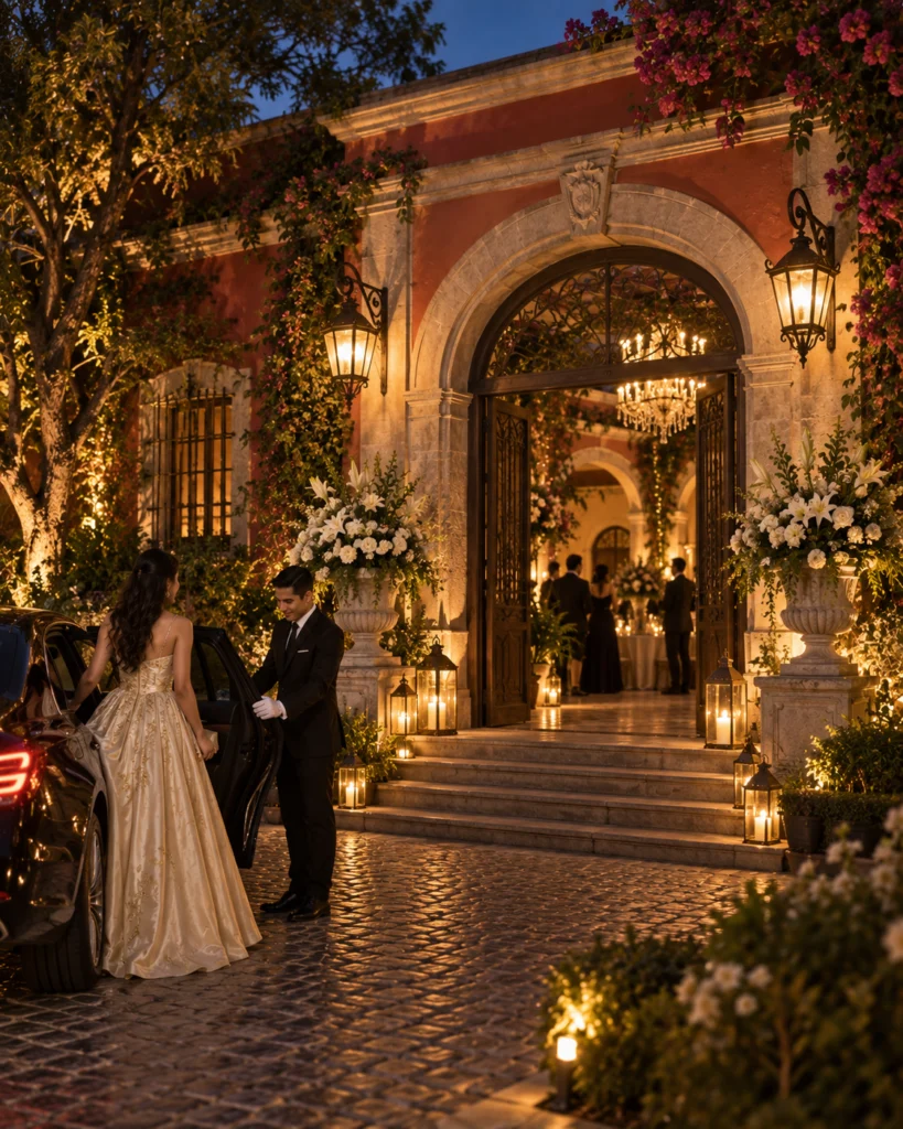 Entrada al salón de la graduación