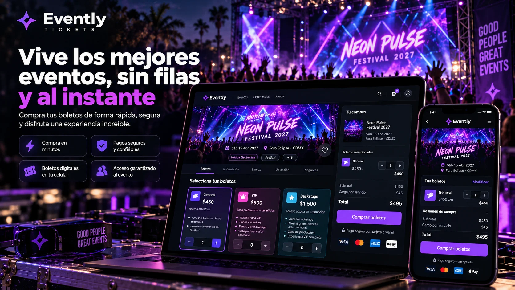 Compra de boletos Evently Tickets