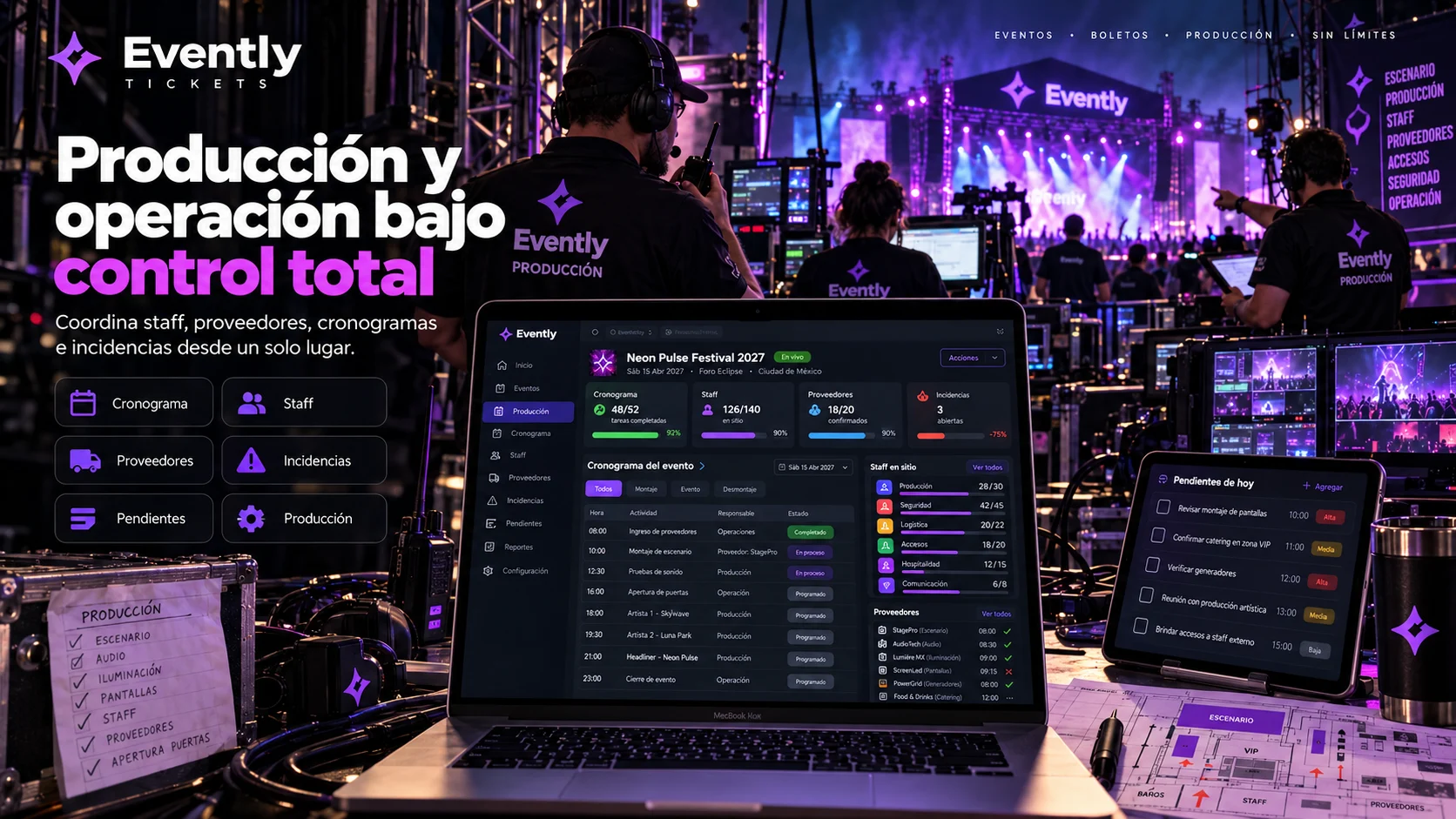 Producción y operación de eventos Evently