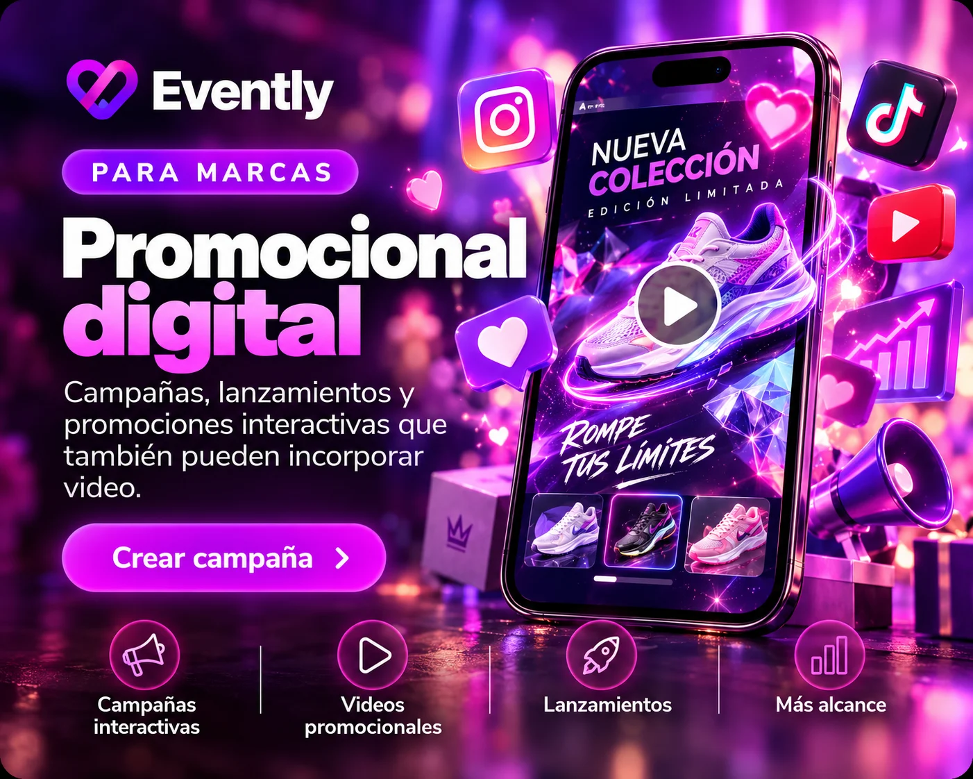 Promocional digital de Evently