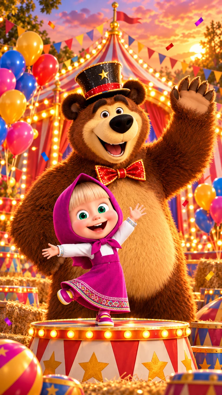 Masha y el Oso listos para la fiesta