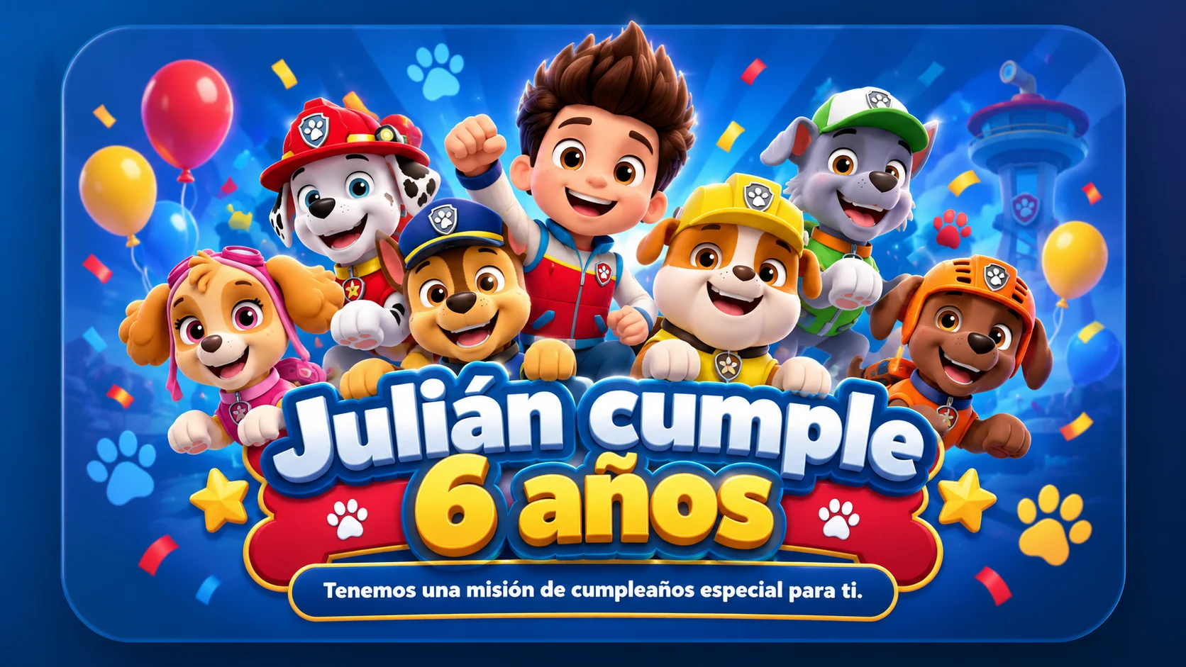 Julián · 6 años · Misión Paw Patrol
