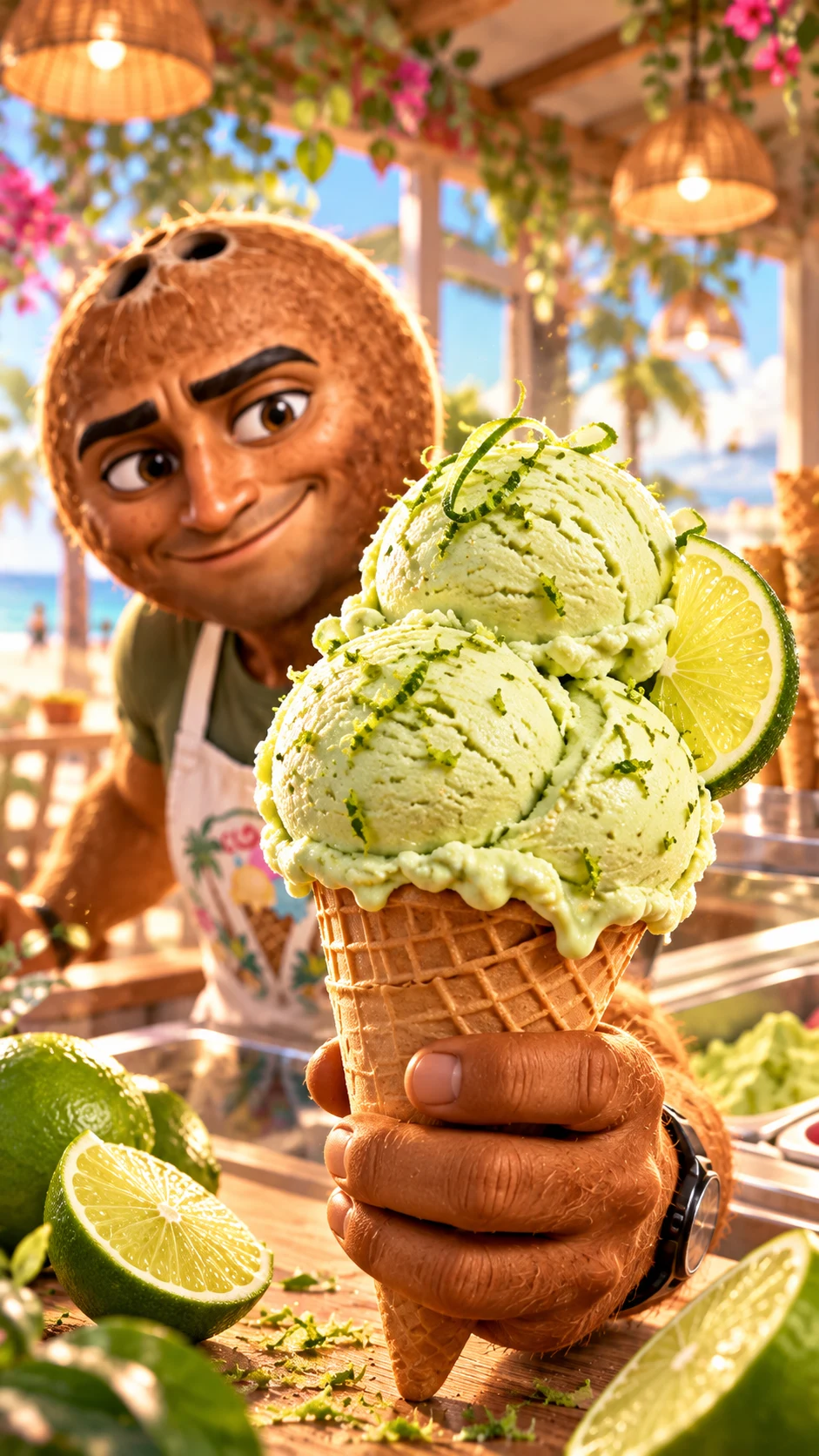 Cocardo te ofrece un helado de lima en su heladería tropical